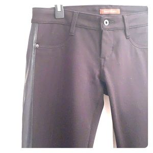 James Jeans black with leather strip pant